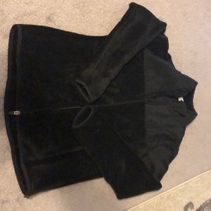Fuzzy black zip up sweater